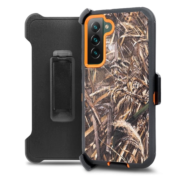 for Samsung Galaxy S22 Phone Case Dual Layer Full-Body Rugged Clear Back Case Drop Resistant Shockproof Case with Built In Screen Protector Camo