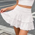 thumbnail image 2 of Wxolcjlv Womens Lace Ruffled Mini Skirt High Waist Tiered Layered Skirts, 2 of 6