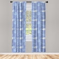 thumbnail image 3 of Ambesonne Floral Window Curtains, Fantasy Petals Leaves, Each 28" W x 95" L, Pale Blue Ceil Blue, 3 of 3