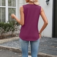 thumbnail image 5 of Women's Summer V Neck Sleeveless Flowy Relaxed Blouses Lightweight Soft Comfy Casual Tank Top Versatile Daily Tops, #01 Wine, XXL, 5 of 6