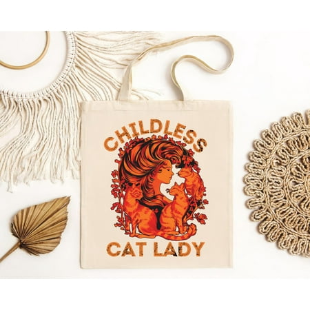 vintage Childless-Cat-Lady Tote Bag-TH12886