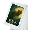 thumbnail image 1 of Erie, Pennsylvania, Black Cat, Halloween Oil Painting (100% Cotton Tea Towel, Decorative Hand Towel, Kitchen and Home), 1 of 3