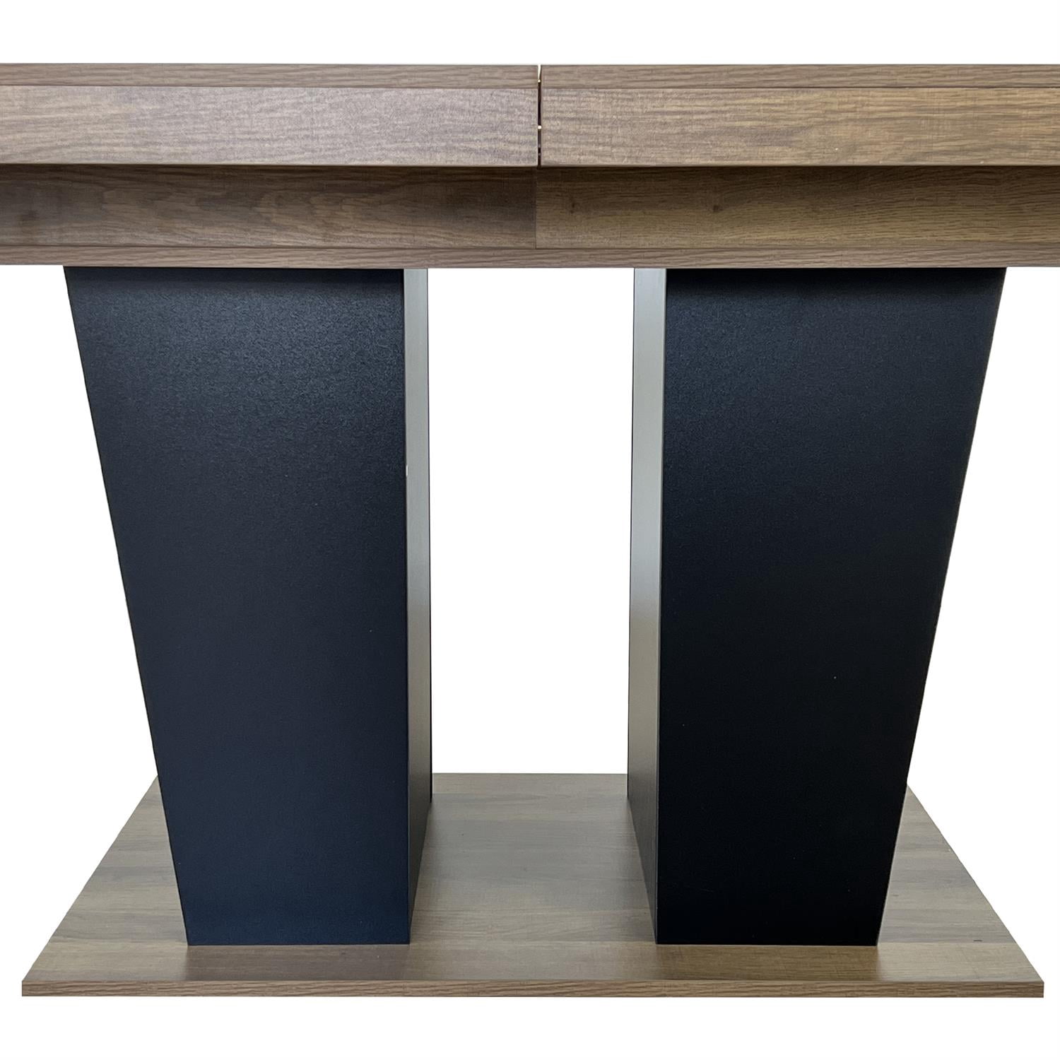 Spaco 78" Expandable Dining Table for 4-10 People with Double Sturdy Pedestal Base, Modern Rectangle Dining Table for Kitchen, Dining Room, Black