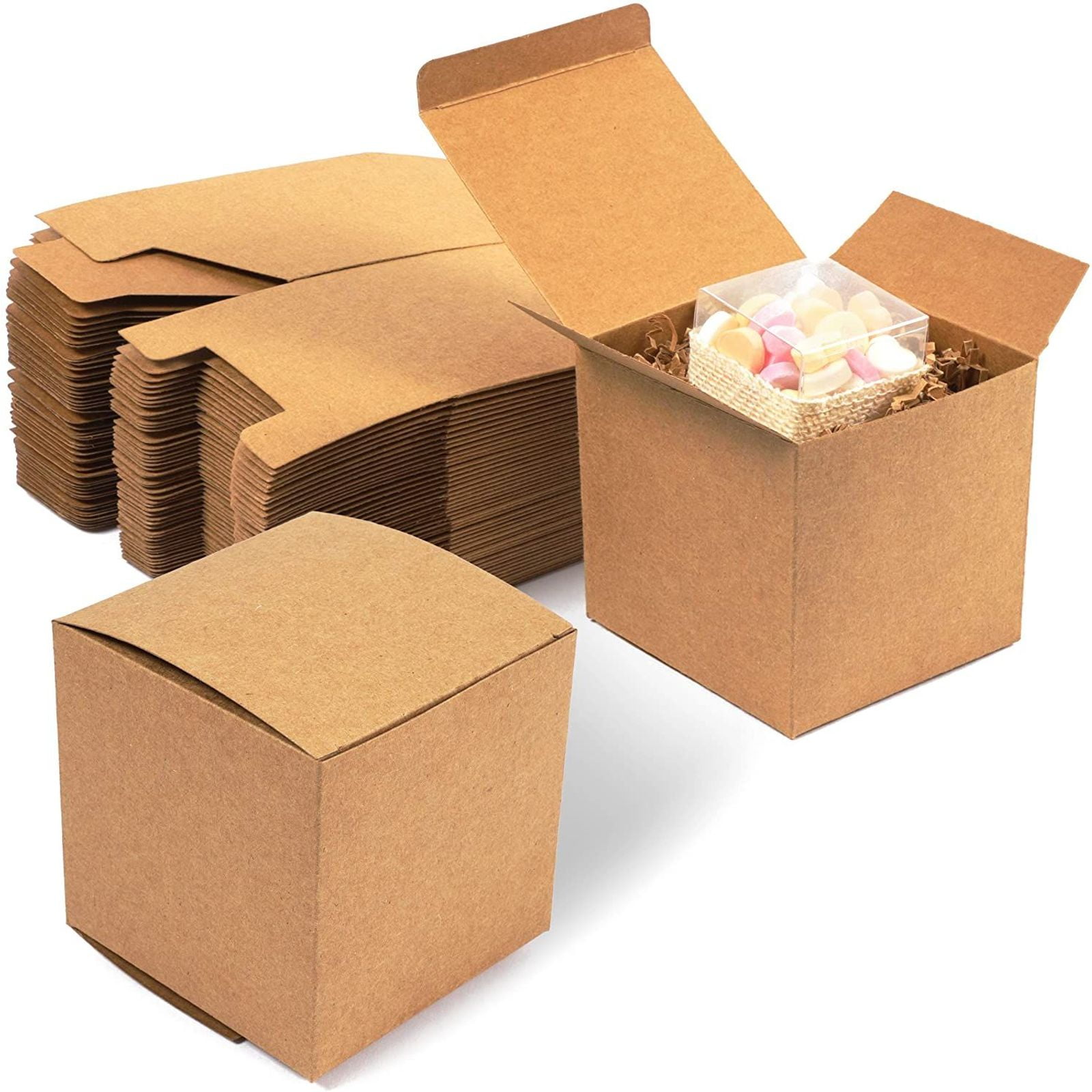 Brown Kraft Paper Box w/ Lids Cupcake Boxes Crafts Birthday Wedding Favors BULK