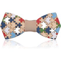 Wooden Bowtie Necktie Adjustable Bowties Mens Wood Bow Tie with Polyester Band DIY