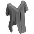 thumbnail image 4 of Timegard Hauts Grande Taille pour Femmes Manches Courtes Col Rond Froncé Confortable Décontracté Ample Blouse Tee Basique, 4 of 4