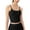Black, variant on hotojiny Workout Tops for Women Sleeveless Spaghetti Strap Padded Sports Bra Tee Solid Scoop Neck Slim Stretch Yoga Crop Tops