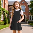thumbnail image 6 of WERYOUNG Toddler Kids Girls Dresses Sleeveless Crewneck Solid Color Back To School Dresses For Girls Soft Sundress 3-4 Years, 6 of 6