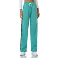 thumbnail image 1 of Women Casual Cotton Solid Drawstring Elastic Waist Long Straight Pants, 1 of 9