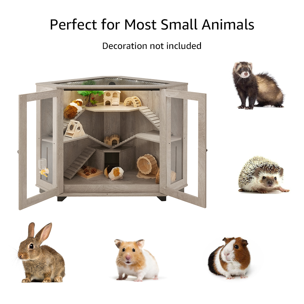 Unipaws Hamster Corner Cage, Large Critter Nation Cage for Guinea Pigs, Rabbit, Ferret Cage
