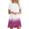 thumbnail image 1 of TSADFHJI Jupe Longue Noire Fluide Femme Été Décontractée Manches Courtes Imprimé Floral Col Rond Robe Ample Boho Plage Robe d'Été avec Poches m, 1 of 4