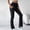 Black, variant on MKLEKYY Womens Jeans Women Fashion Solid Pocket High Waist Stretch Tight Yoga Pants Running Flared Pants Women's Wide Leg Pants