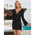 thumbnail image 2 of Swimsuit Cover Up for Women Sexy Hollow Out Stafish V-Neck Long Sleeve Beach Cover Up Mesh Crochet Swim Bathing Suit Cover Ups Shermie, 2 of 6