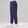 thumbnail image 5 of ITSAME Boys Jogger Sweatpants Elastic Waist Loose Fit Zipper Pockets Spring Fall Casual Athletic Trousers Navy Size 7, 5 of 8
