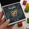 thumbnail image 4 of Necklace for Daughter from Dad, Double Heart Pendant Jewelry Gift, Heartfelt Message Card Included, Sentimental Present for Birthday, Graduation, or Farewell, Elegant Jewelry for Her, 4 of 6