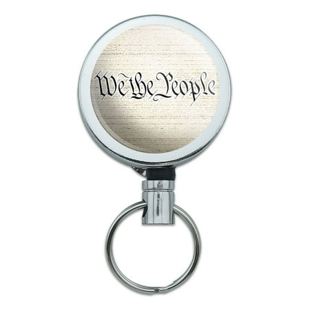 We The People USA Constitution Retractable Belt Clip Badge Key