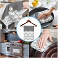 thumbnail image 3 of Grey Chevron Kitchen Towels Set of 2, Water Absorbent Dish Towel, Geometric Ocean Abstract Wavy Striped White Decorative Hand Towels - Quick Drying Cloth for Cooking Baking, 18x28 Inch, 3 of 8