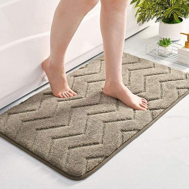Tapete de Baño Lsx250102003 | Alfombra de Baño de Microfibra Suave y Absorbente con Base Antideslizante | Felpudo de Terciopelo Grueso y Cálido para Bañera, Lavabo, Baño Infantil, Suite de Invitados