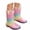 Multicolour, variant on Girls Mid Calf Rain Boots Transparent Easy Pull Handles Rain Boots Non Slip Sole Outdoor Waterproof Rain Shoes,Sizes 1