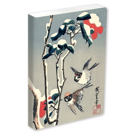 Journal Journal Sparrows and Camellia in Snow by Hiroshige Lined PB: Blank Lined 144 Page A5 Notebook (Hardcover)