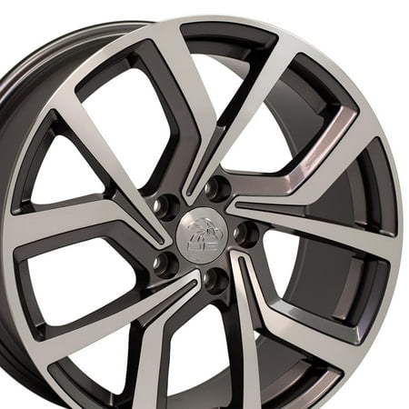 18x8 Wheel Fits Volkswagen - GTI Style Gunmetal Mach'd Rim - Offset