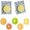 Blue, variant on Hamburger Coaster Set, Novelty Themed Drink Coasters, Multi-Layer Design with Bun Cheese Lettuce Pieces (Yellow)