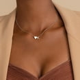 thumbnail image 3 of Leander heart-shaped letter necklace, 18K gold-plated letter A-Z pendant necklace, delicate heart-shaped necklace, mini letter necklace, birthday gift, women's jewelry., 3 of 5
