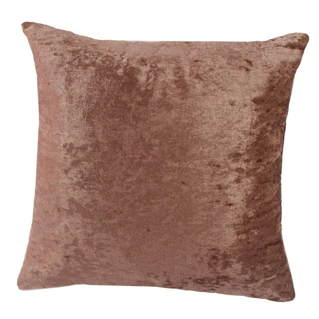 Funda de cojín de terciopelo de felpa de 45 x 45 cm para invierno marrón