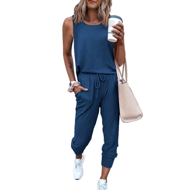 Conjunto Deportivo PRETTYGARDEN para Mujer de Dos Piezas sin Mangas Talle S