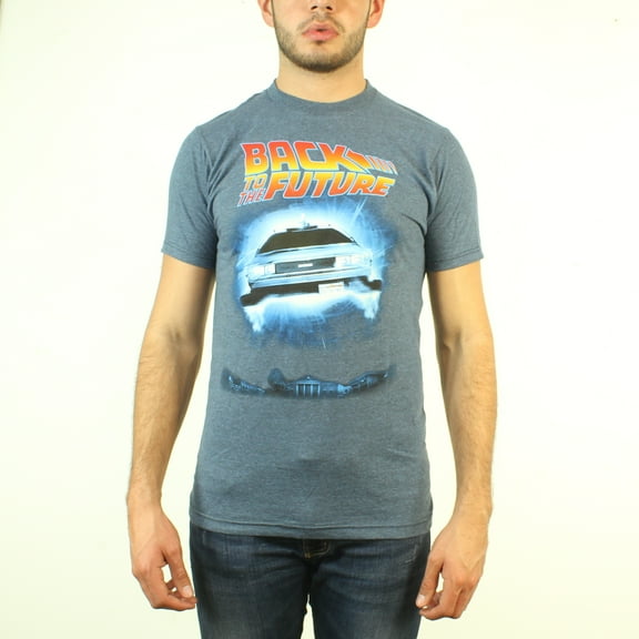 Back To The Future Delorean Men's Blue T-shirt NEW Sizes S-2XL
