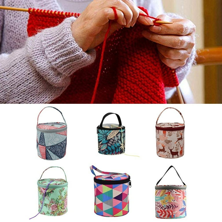 PAVILIA Knitting Bag Yarn Storage Tote - Crochet Organizer Bag