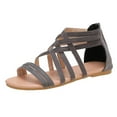 thumbnail image 2 of Zapatos de punta abierta de verano para mujer Sandalias cómodas con cremallera Pisos Sandalias de playa informales Wmkox8yii  shjk2299, 2 of 9