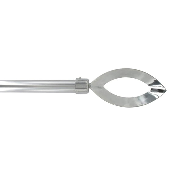 Evideco Adjustable 3/4" Single Window Curtain Rod 50" to 82" Chrome - 50" to 82" L x 3/4" D Chrome