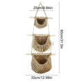 thumbnail image 3 of Hanging Fruit Baskets 3 Tier Wall Storage Organizer, Handwoven Door Basket Large Capacity Vertical Storage Decor, Produce Snack Organizer for Kitchen Living Room Bathroom Pantry, 3 of 6