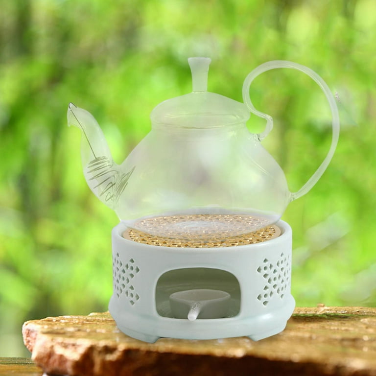 Hollow Candle Teapot Warmer with Candle Tray Tea Heat Base Tea