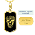 thumbnail image 3 of Calavera Mexican Sugar Skull 167 Stainless Steel or 18k Gold Premium Swivel Dog Tag Keychain, 3 of 16