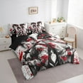 thumbnail image 4 of Feelyou Ancient Tokyo Geisha Twin Bedding Sets 7-Piece, Red Cherry Blossoms Bedding Comforter Set, Japanese Anime Style Reversible Sheet Sets, Lightweight Room Decor, 4 of 8