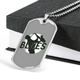 thumbnail image 3 of Musician Necklace Blues Saxophone Necklace Stainless Steel or 18k Gold Dog Tag 24" Chain, 3 of 8