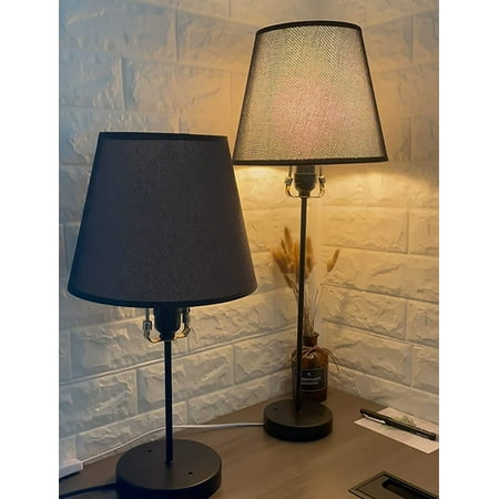 Black Lamp Shades For Table Small Lampshade Set Of 2 Floor Fabric Shade Harp 6 3x9 8x7 8 Inches Natural Linen Hand Crafted Spider Model Canada Black Lamp Shades For Table Small, What Is A Harp For Lampshade