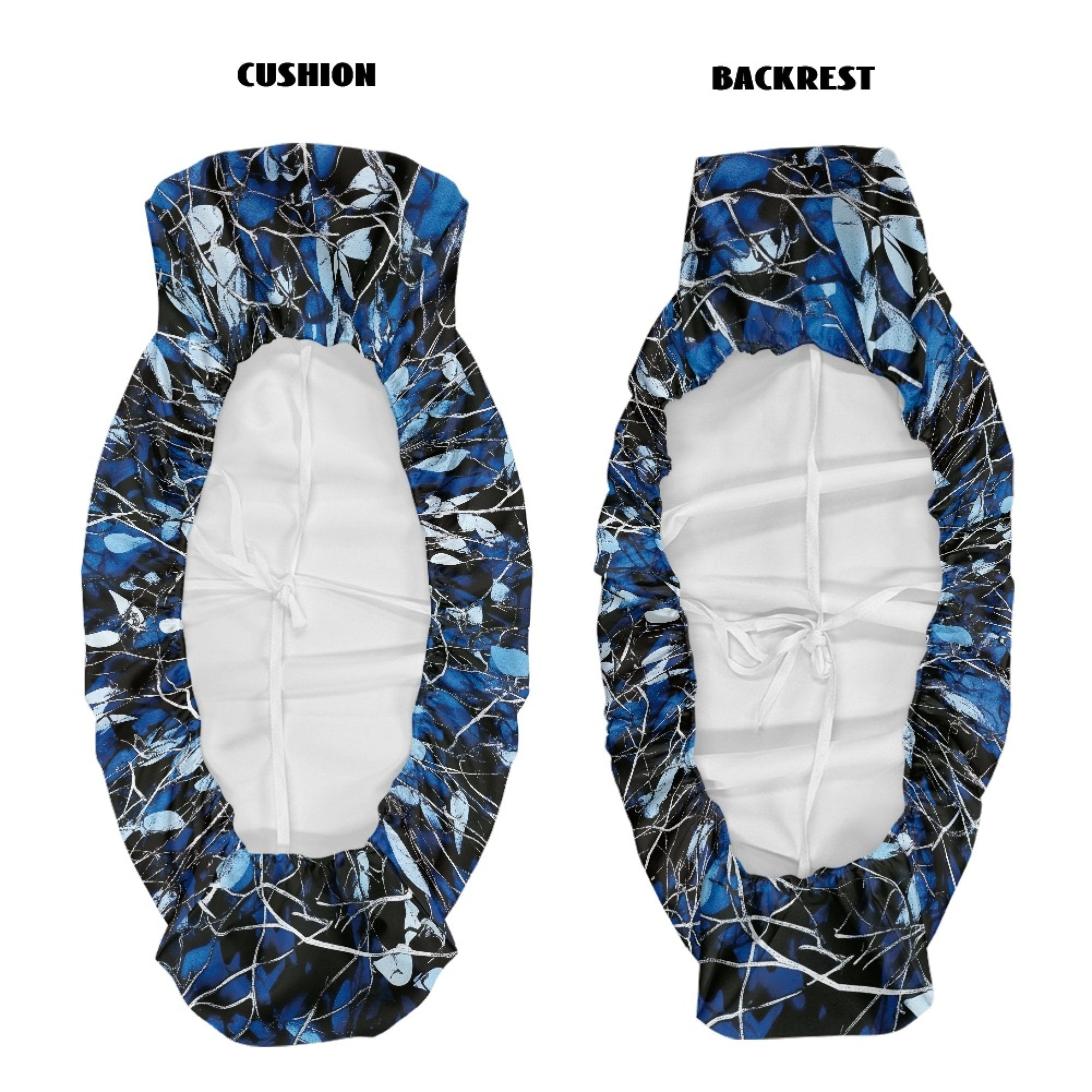 ZIATUBLES 2-Pack UTV Front Seat Covers with Blue Leaf Camo Print, Compatible with Kawasaki Mule 3000 3010, Washable Polyester Protective Cover, Fade & Wear Resistant