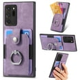 thumbnail image 1 of Mantto for Samsung Galaxy Note 20 Ultra Back Wallet Case,with Elastic Card Holder,Shockproof PU Leather 360° Rotation Ring Kickstand Support Magnetic Car Mount Phone Case for Women Men,Purple, 1 of 6
