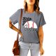 thumbnail image 4 of ABPHQTO Camiseta estampada con cuello redondo y estampado de letras de leopardo de béisbol gris para mujer, 4 of 5
