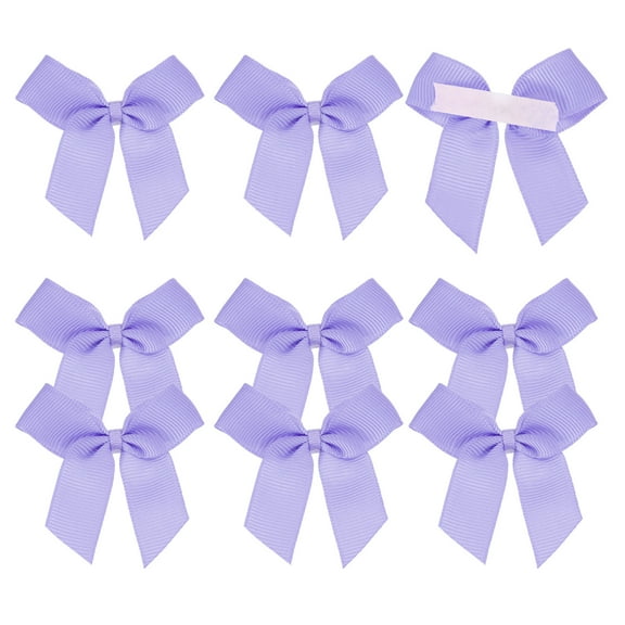 12Pcs Mini Grosgrain Ribbon Bow 2" Self Adhesive Flower Bows Purple