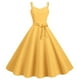 thumbnail image 2 of Vestido de fiesta sin mangas para mujer de los años 50: estampado floral, corte A, poliéster, cinturón extraíble, ropa de cóctel y fiesta, tallas S-XXL, contorno de pecho 88-104 cm, lavado a mano e, 2 of 5