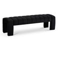 thumbnail image 1 of Pemberly Row Contemporary 17.5" Velvet & Solid Wood Bench in Andaz Black, 1 of 8