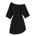 thumbnail image 2 of Women One Shoulder Mini Dress with Waist Strap Beach Holiday, 2 of 8