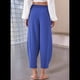 thumbnail image 3 of Pantalones Rectos Holgados e Informales de Algodón y , Color Azul , Talla S, 3 of 5