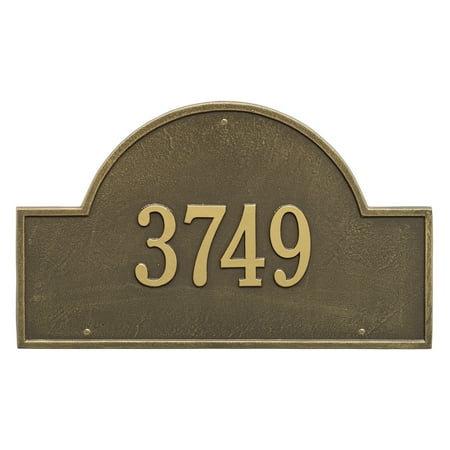 Whitehall 1 Line - Personalized Whitehall Products Estate One Line Arch Marker Wall Address Plaque in Antique Brass