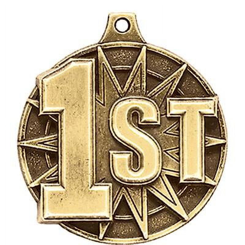 1st Place Medals, 2" Gold Diecast 1st Place Medal Award 5 Pack