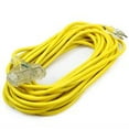 thumbnail image 2 of Stark USA 25ft Lighted Outdoor Extension Cord With 3 Outlets - 10/3 SJTW Heavy Duty Yellow Extension Cable With 3 Prong Grounded Plug for Safety, 15AMP - Great for Garden and Major Appliances, 2 of 4